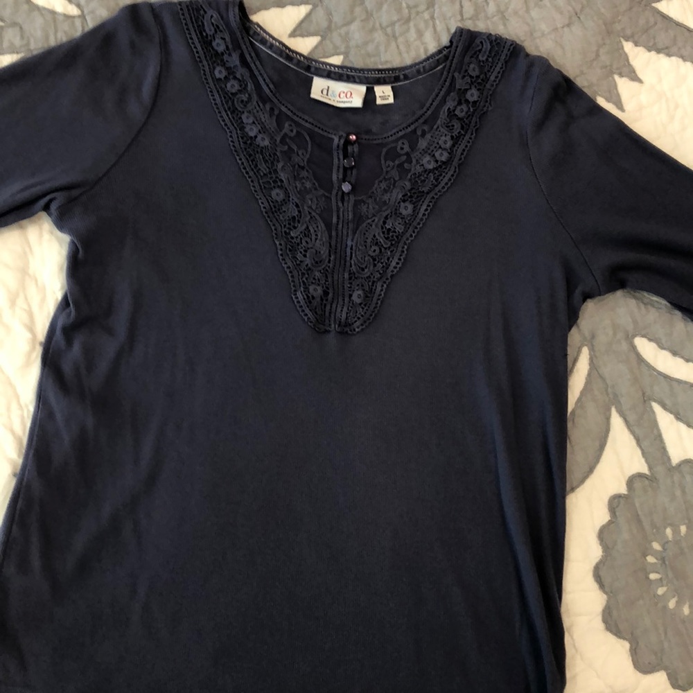 Denim & Co long sleeve ribbed shirt